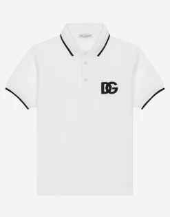 Piqué polo-shirt with DG logo embroidery