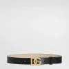 Plain calfskin belt with Dolce&Gabbana logo