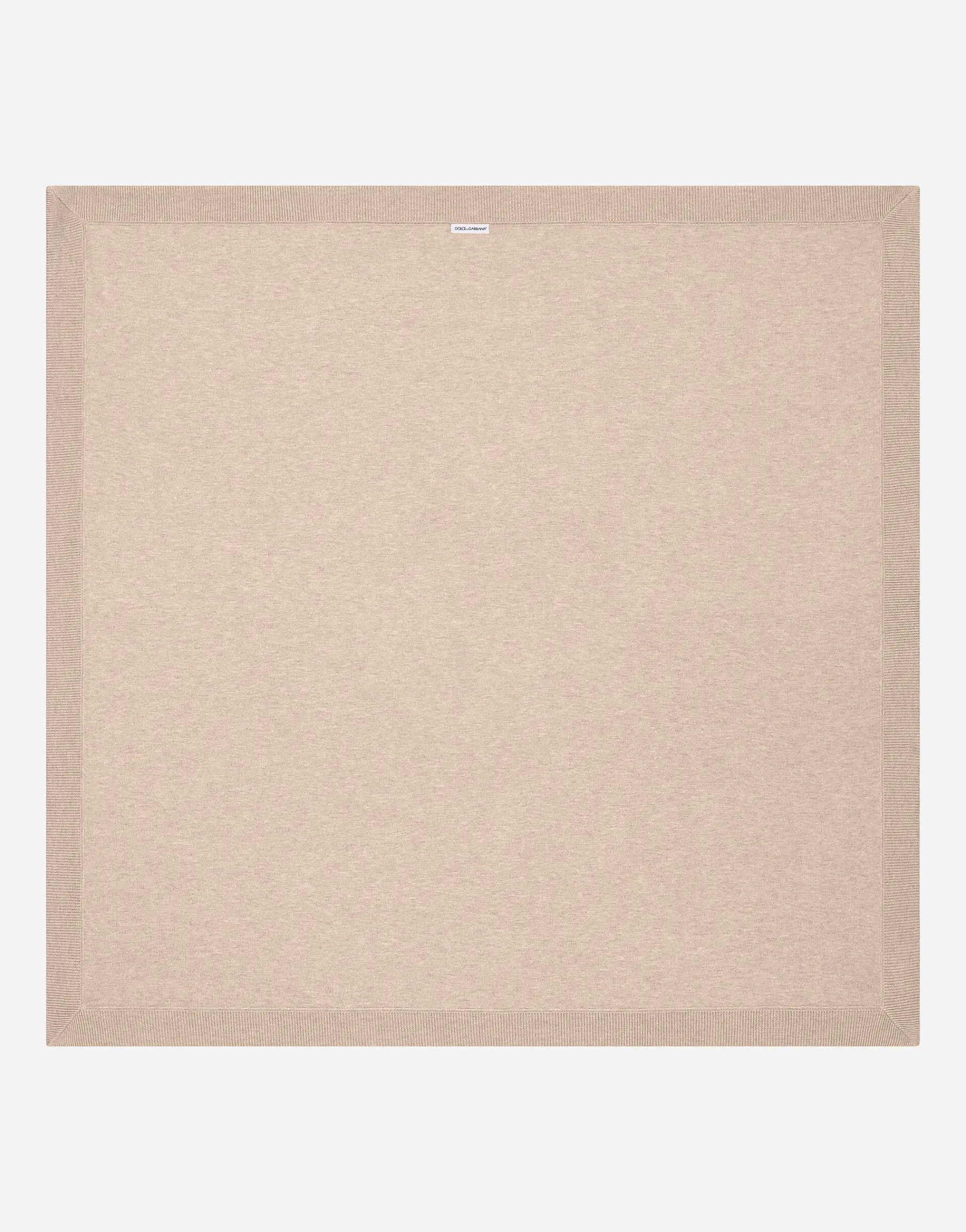 Plain-knit cotton blanket with DG logo