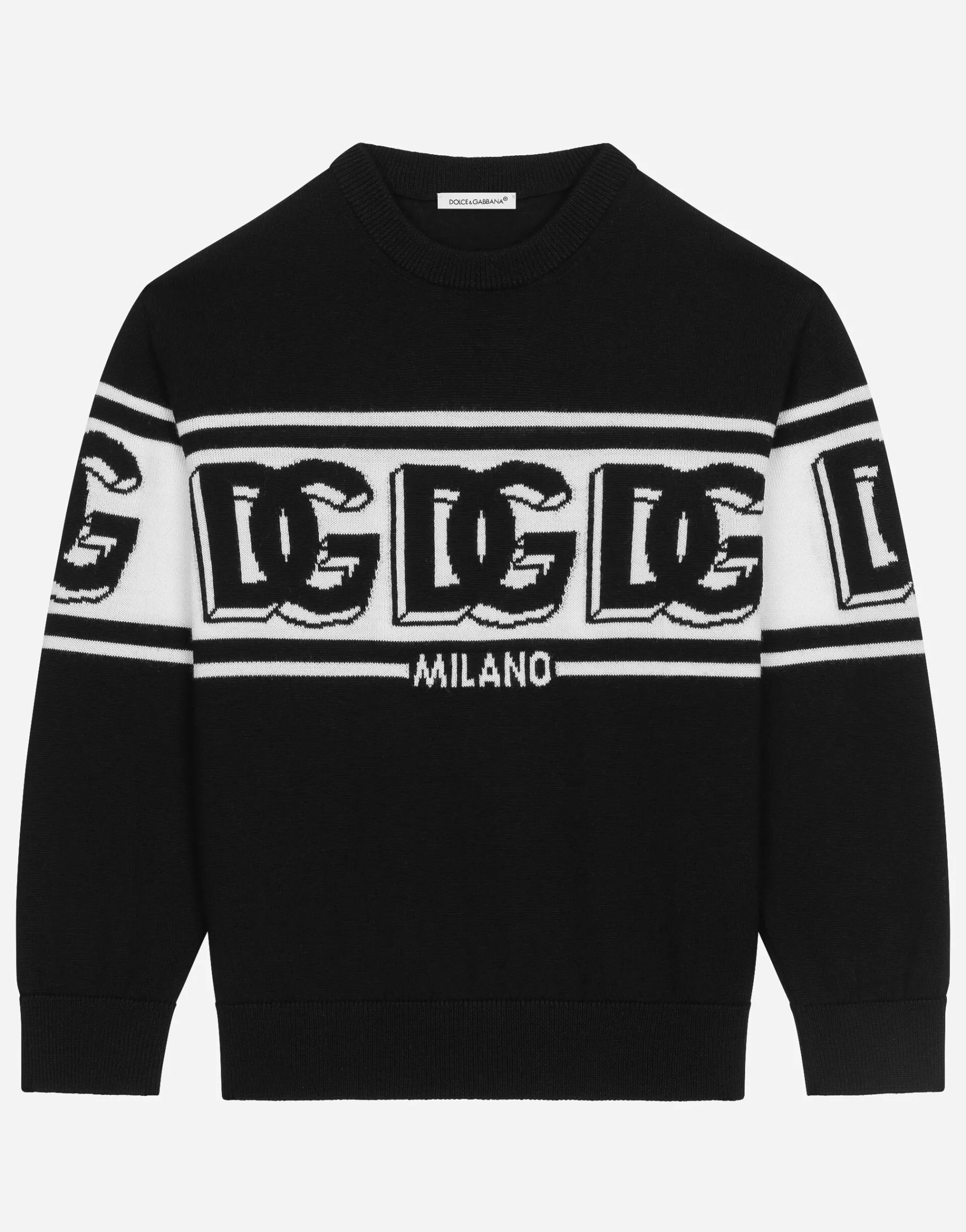 Plain-knit cotton pullover