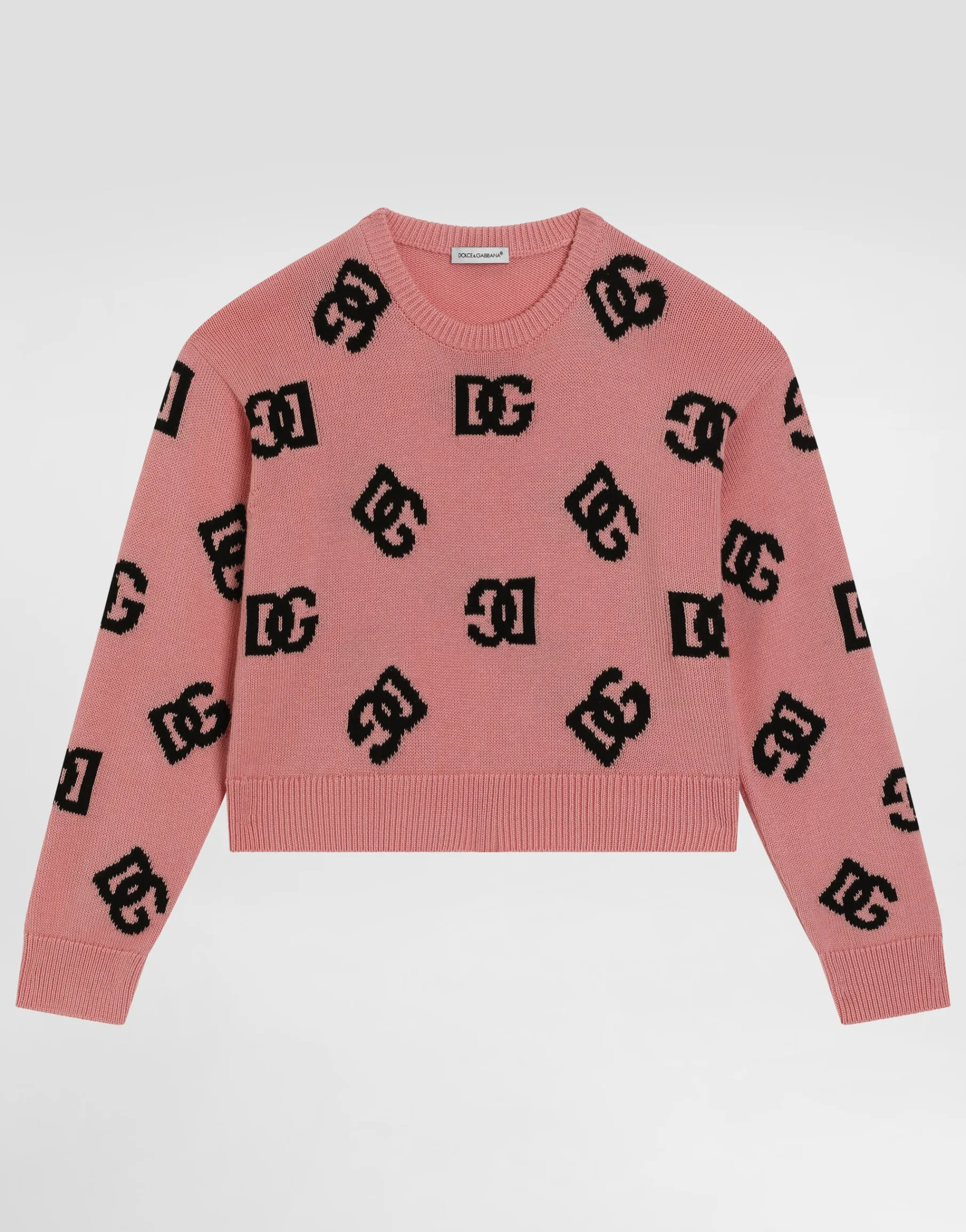 Plaint-knit pullover with DG logo