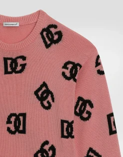 Plaint-knit pullover with DG logo
