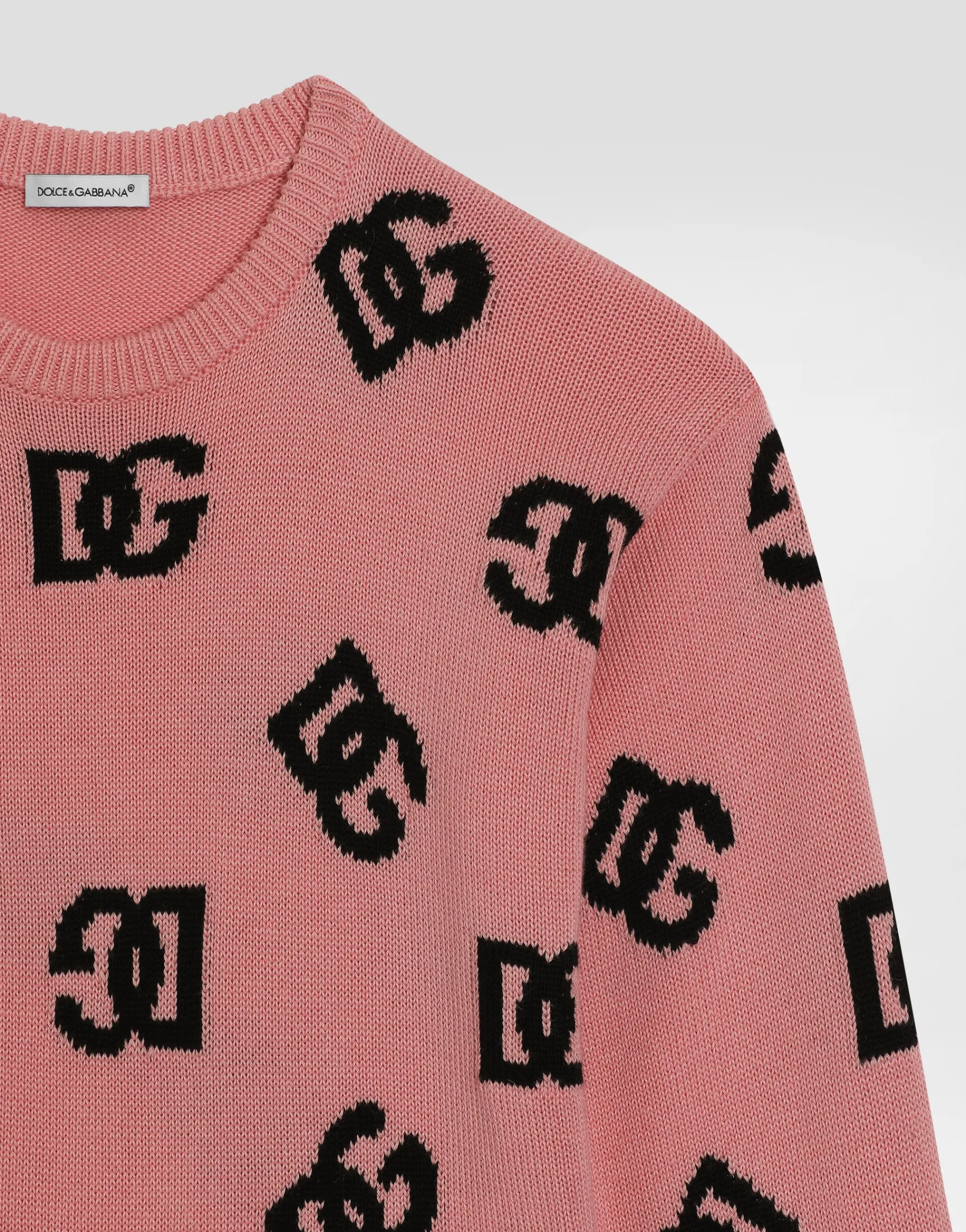 Plaint-knit pullover with DG logo
