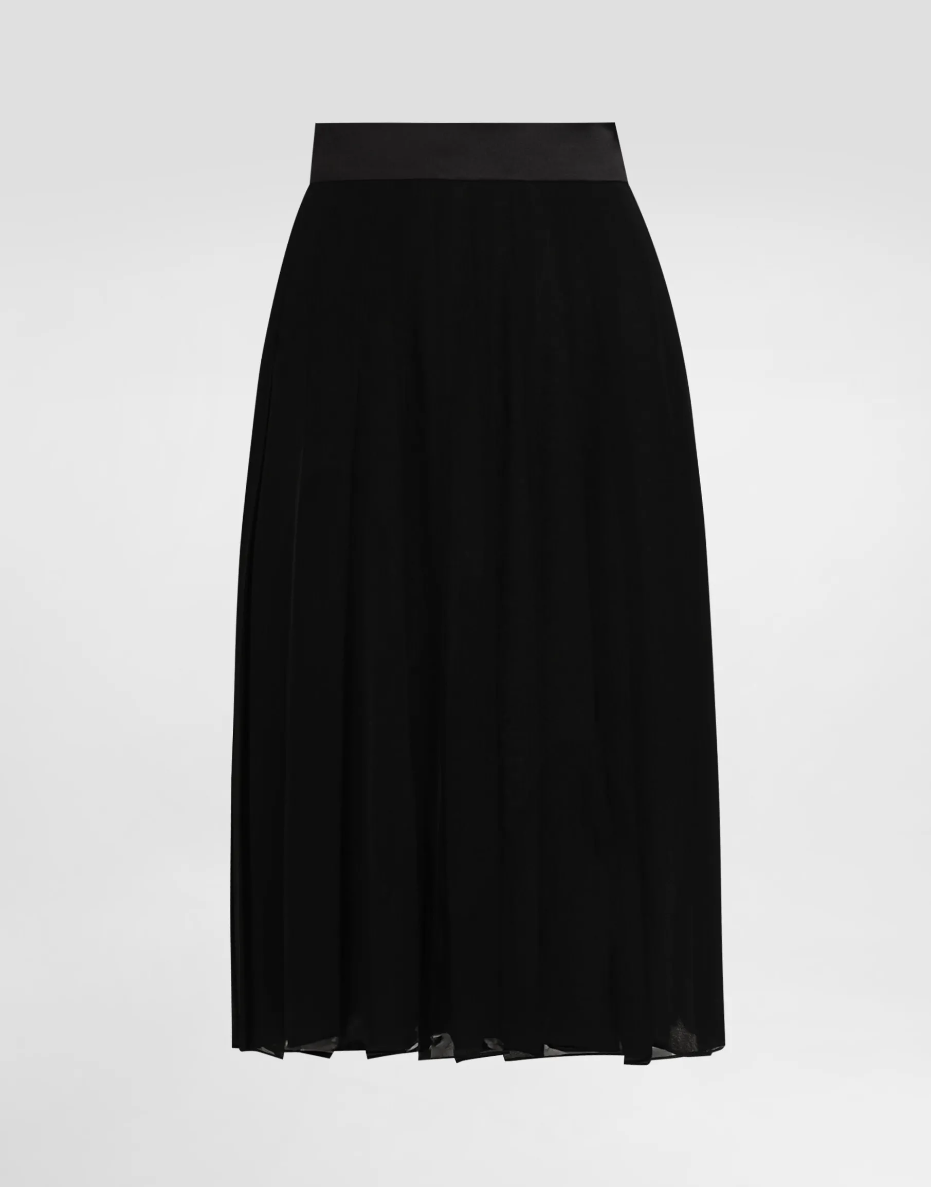 Pleated chiffon midi circle skirt