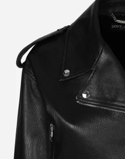Plongé nappa leather biker jacket
