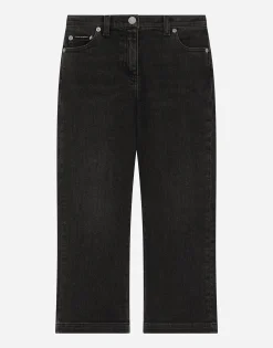 5-pocket denim jeans with branded tag