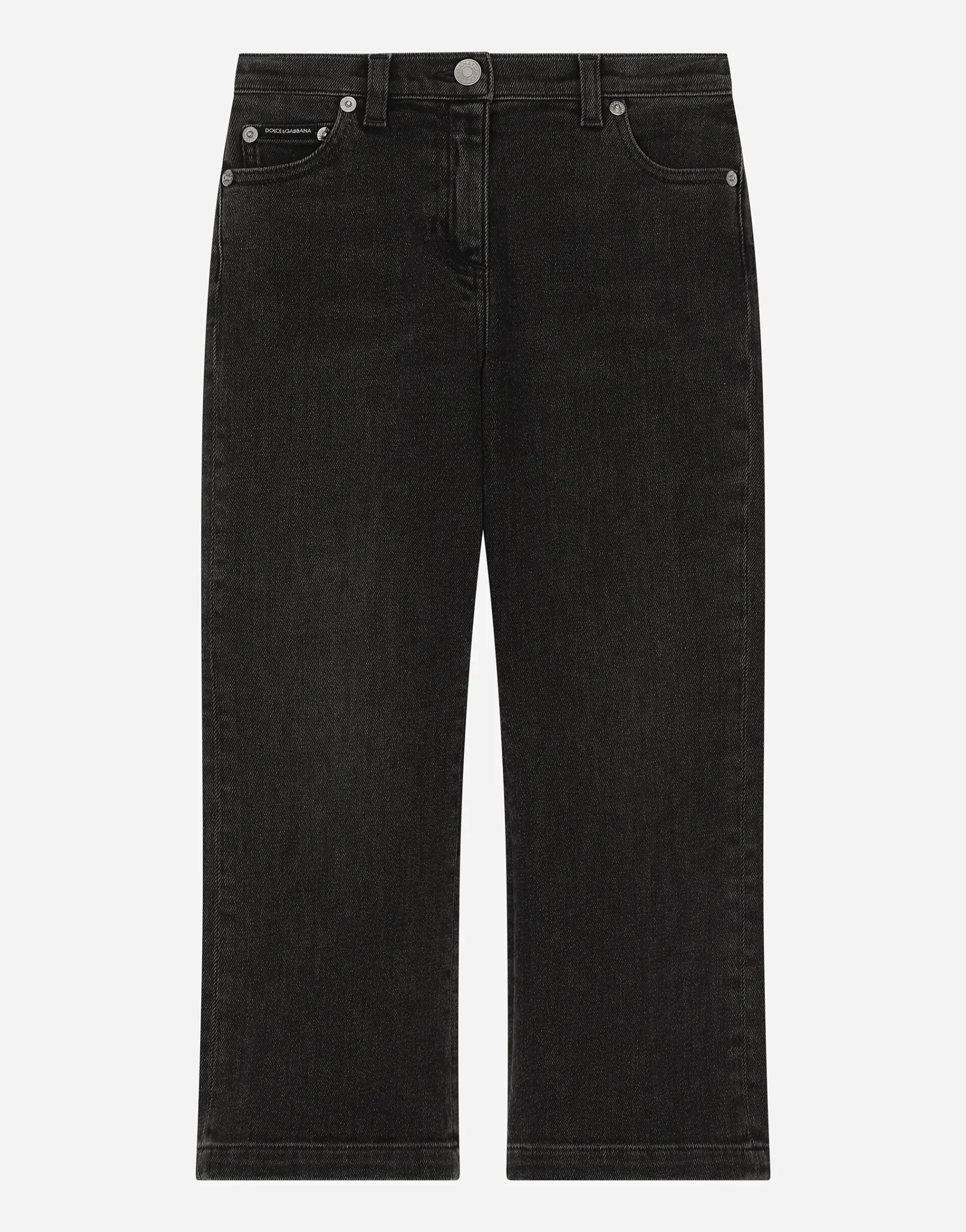 5-pocket denim jeans with branded tag