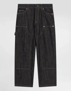 5-pocket denim jeans with branded tag