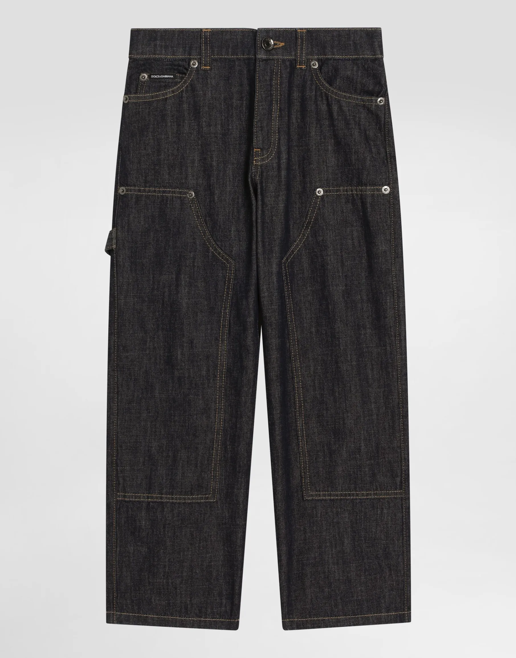 5-pocket denim jeans with branded tag