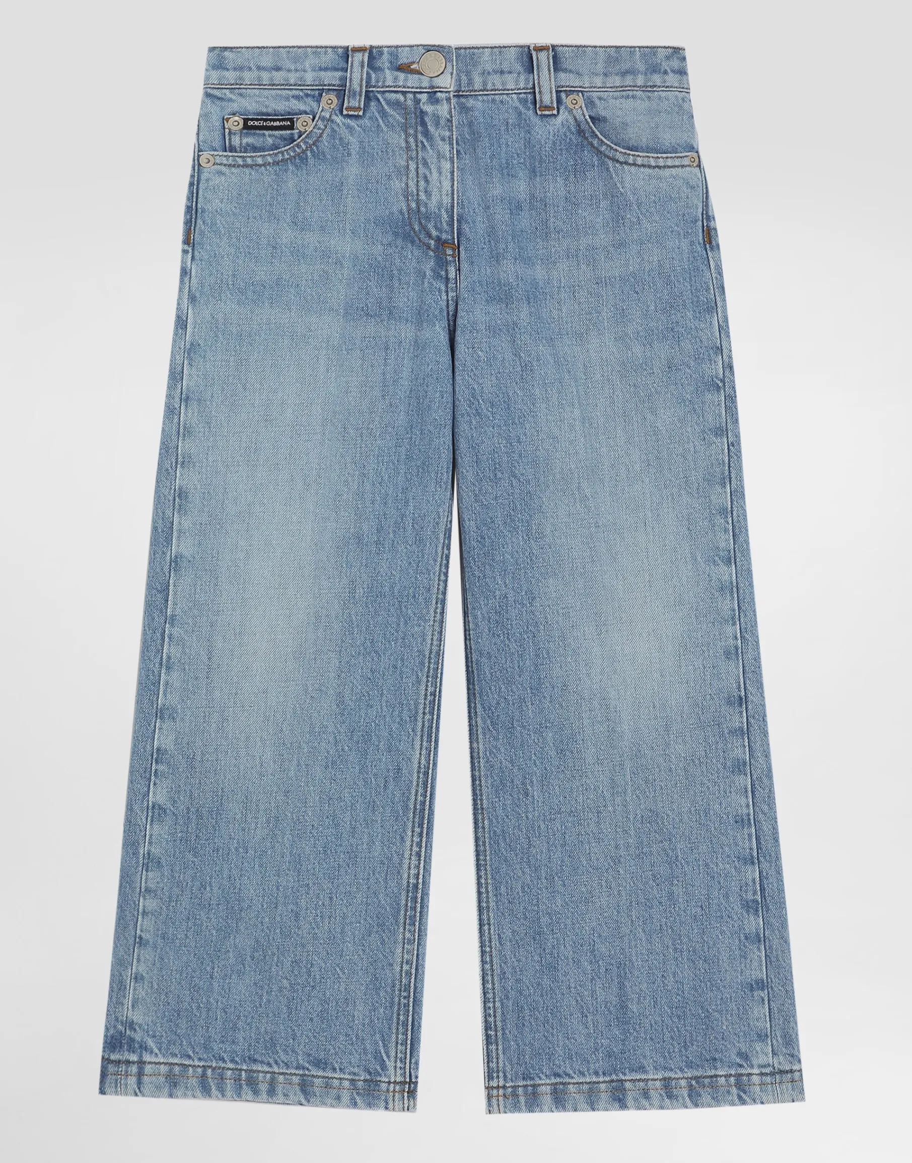 5-pocket denim jeans with branded tag