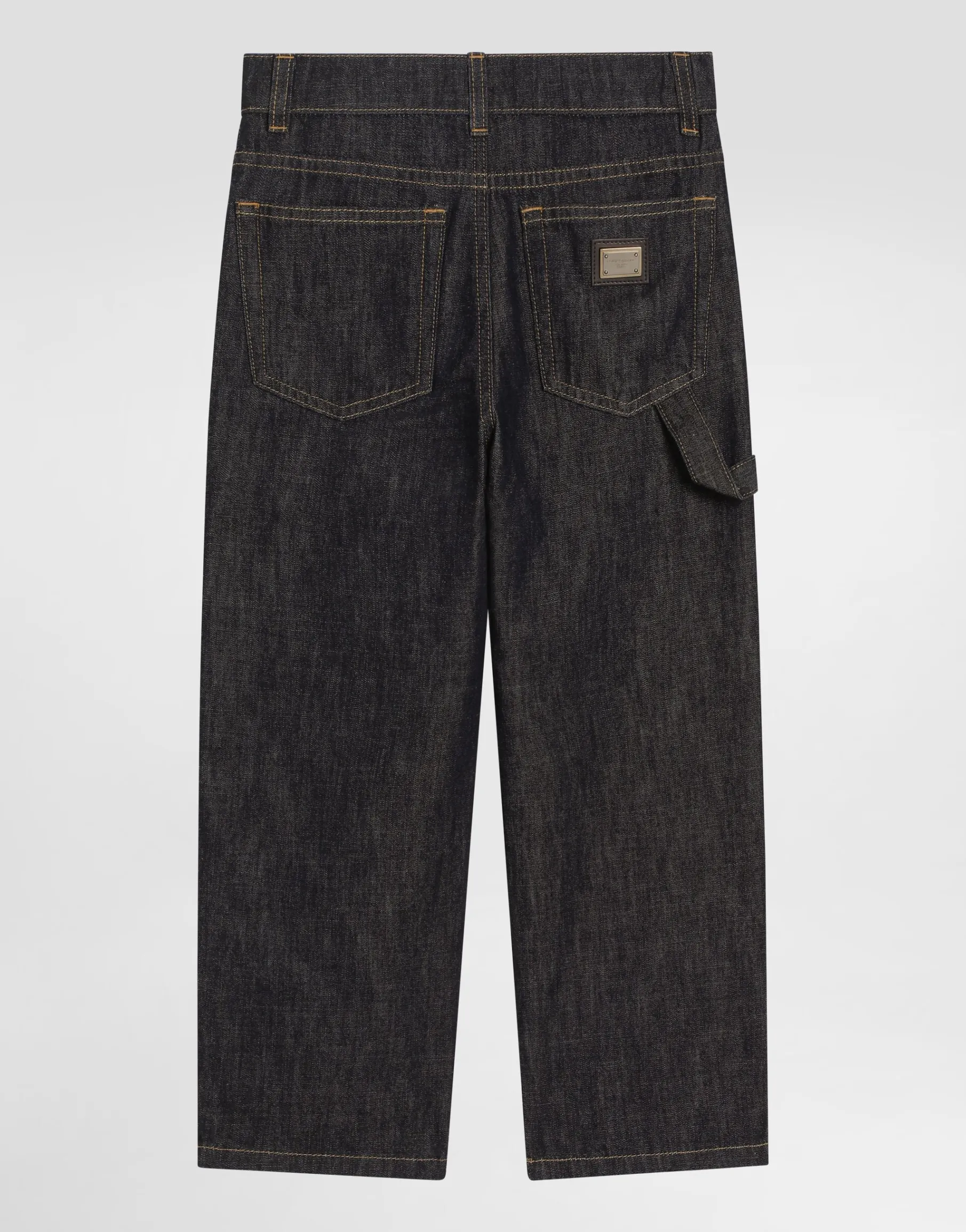 5-pocket denim jeans with branded tag
