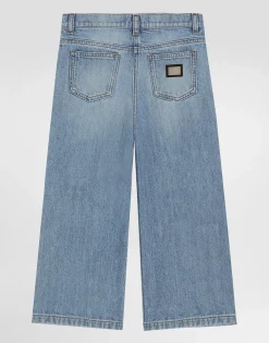 5-pocket denim jeans with branded tag