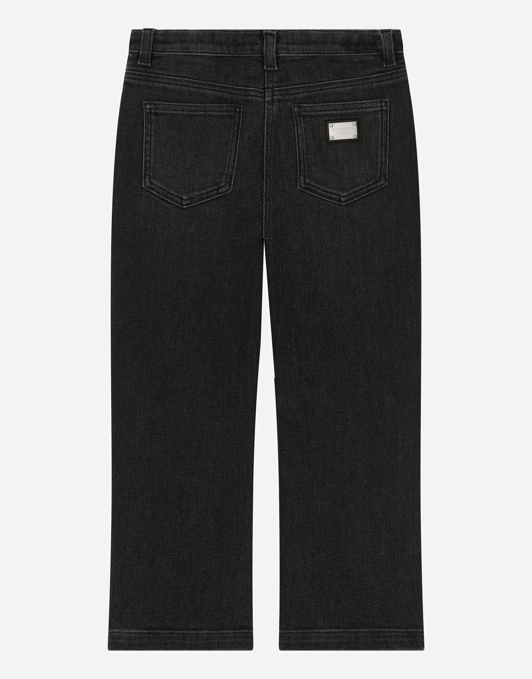 5-pocket denim jeans with branded tag