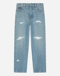 5-pocket denim jeans with logo tag