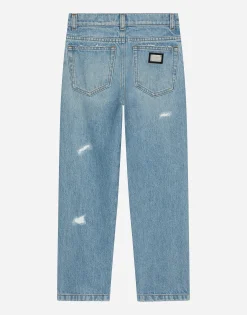 5-pocket denim jeans with logo tag