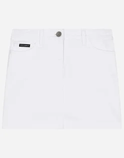 5-pocket short skirt in ripped denim
