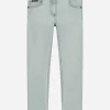 5-pocket treated denim jeans