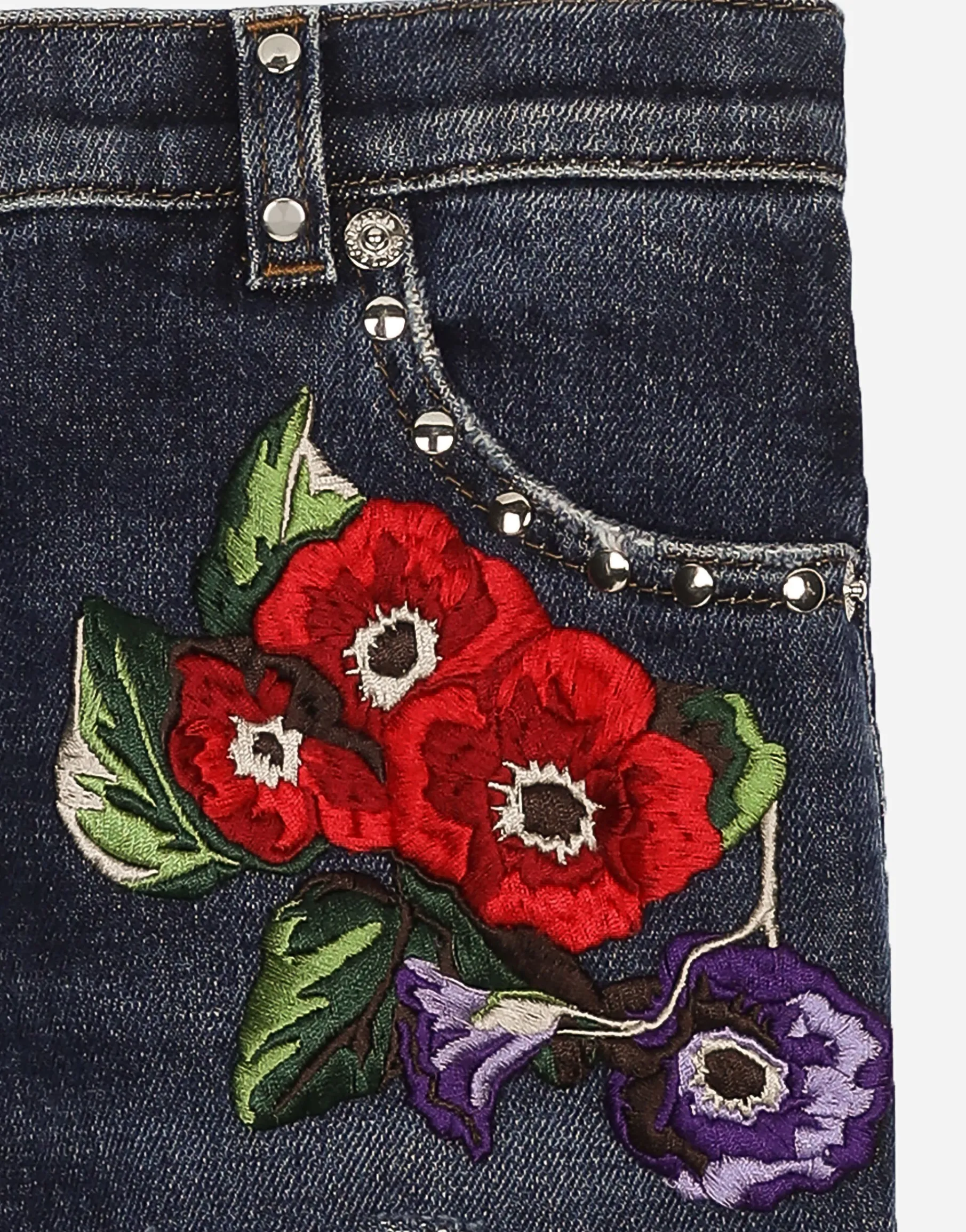 5-pocket treated denim jeans