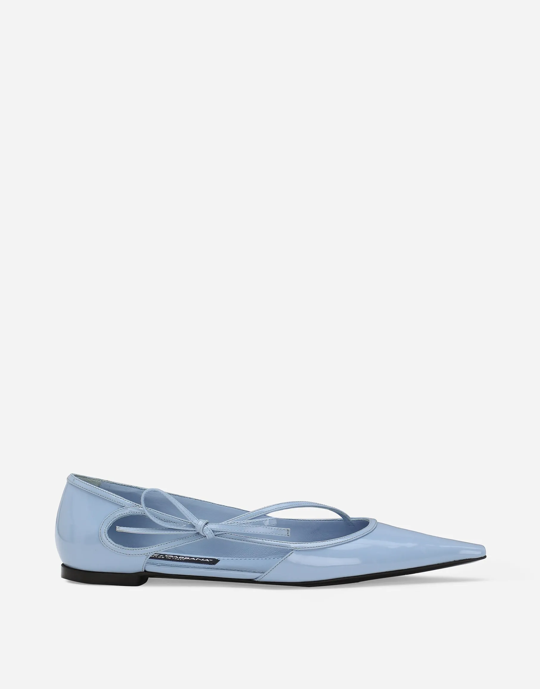 Polished calfskin ballet flats