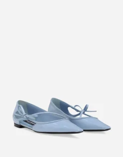 Polished calfskin ballet flats
