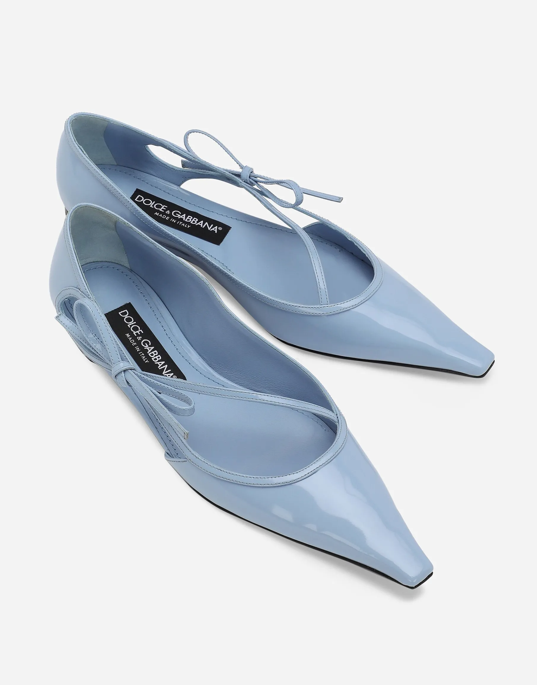 Polished calfskin ballet flats