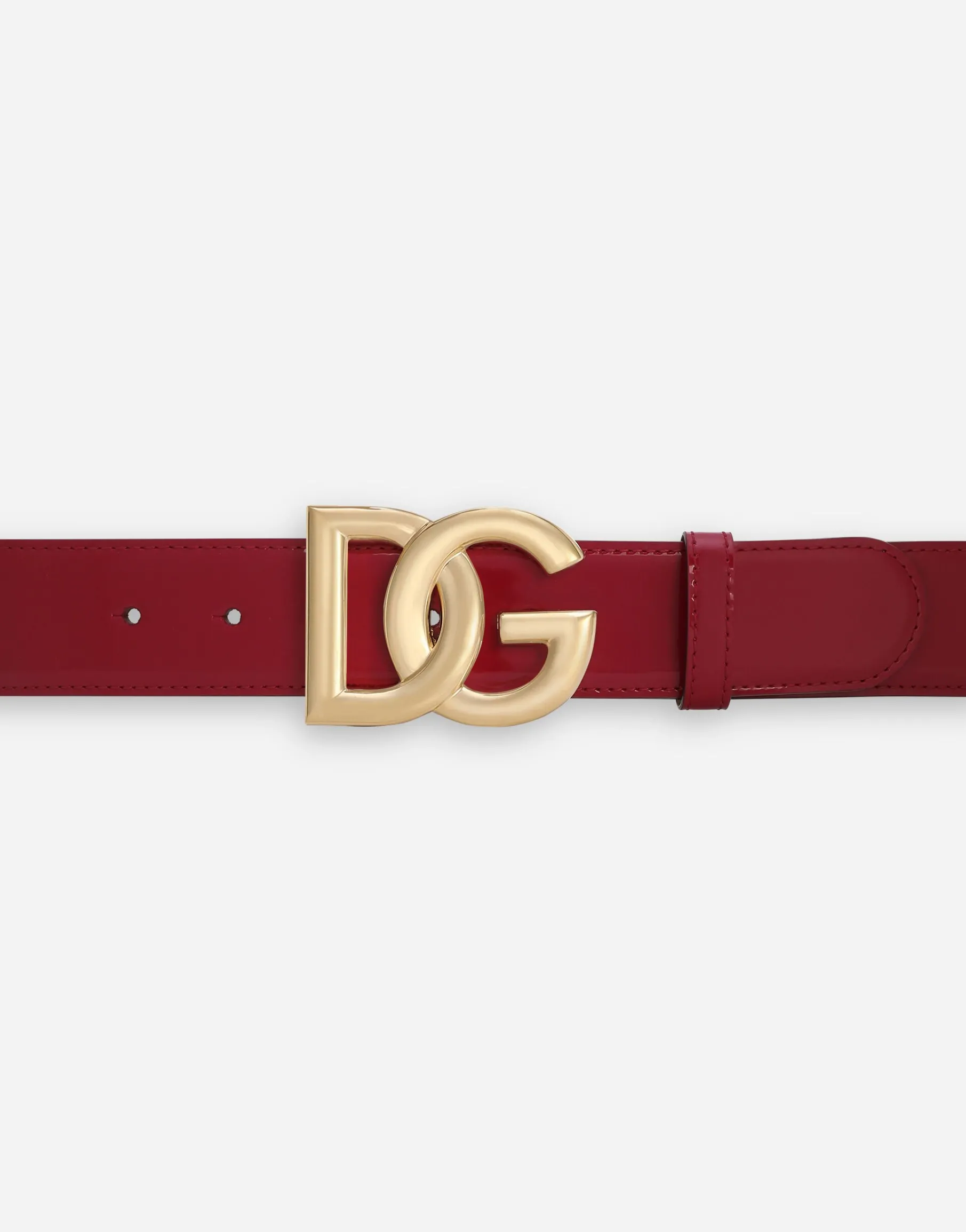 Polished calfskin belt with DG logo