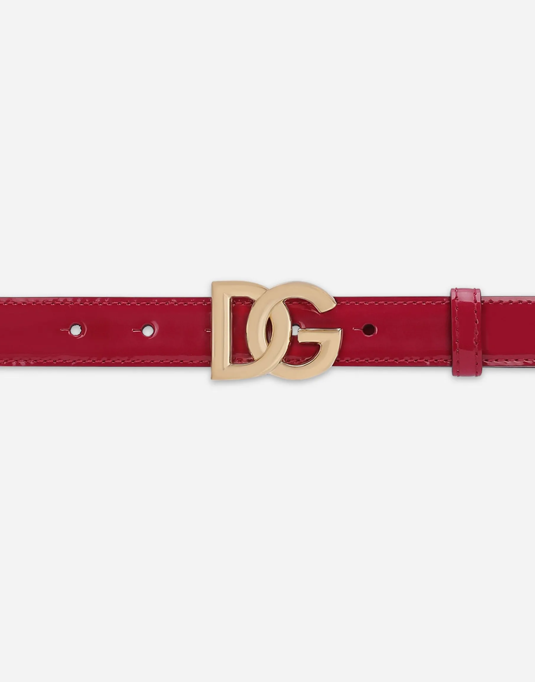 Polished calfskin belt with DG logo