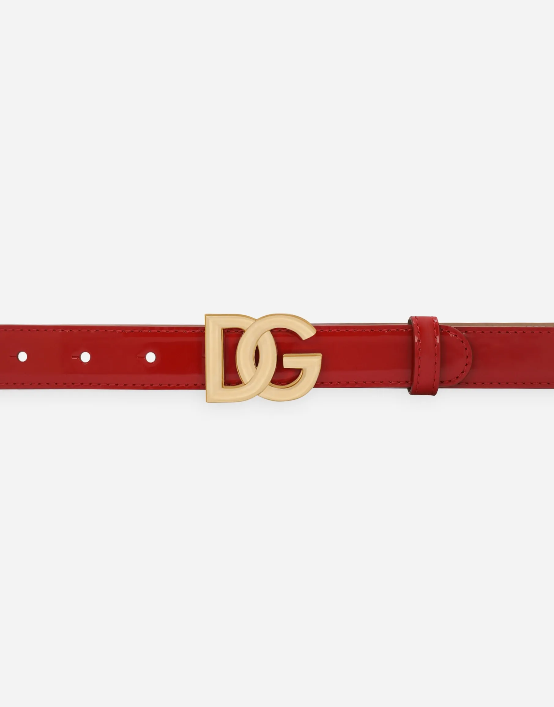 Polished calfskin belt with DG logo