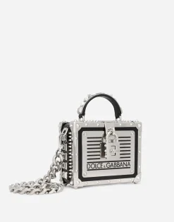 Polished calfskin Dolce Box bag with studs