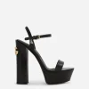 Polished calfskin platform sandals