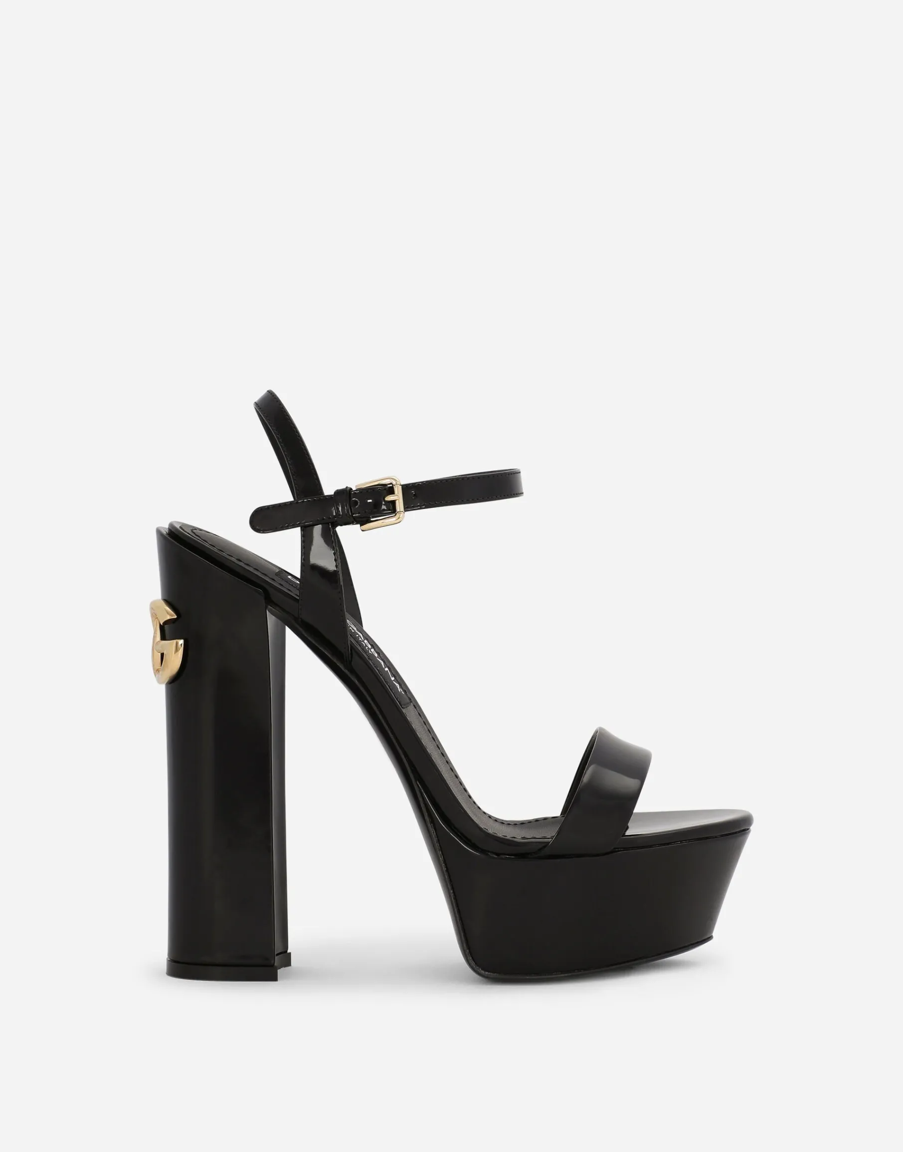 Polished calfskin platform sandals