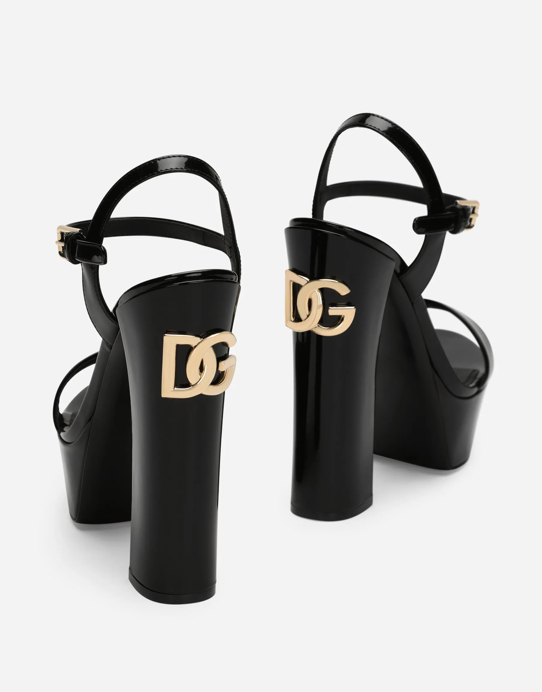 Polished calfskin platform sandals