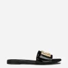 Polished calfskin sliders