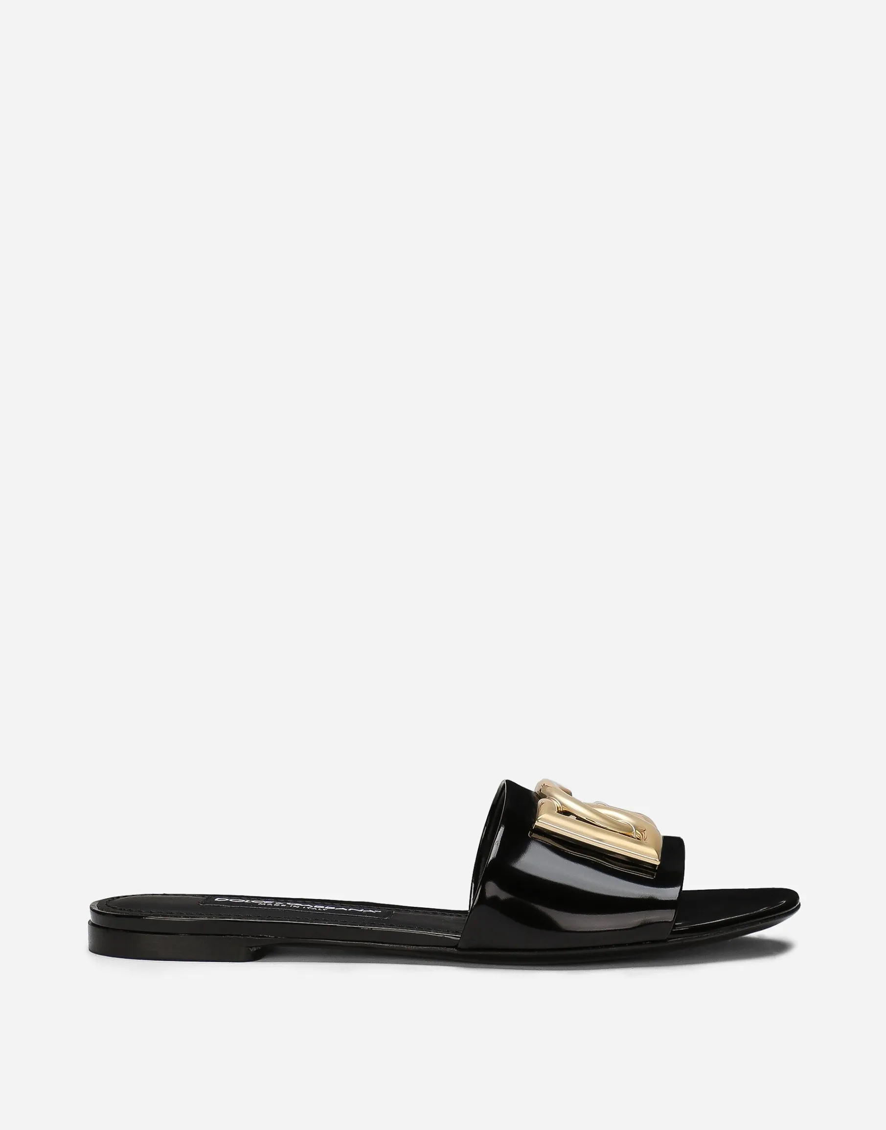 Polished calfskin sliders