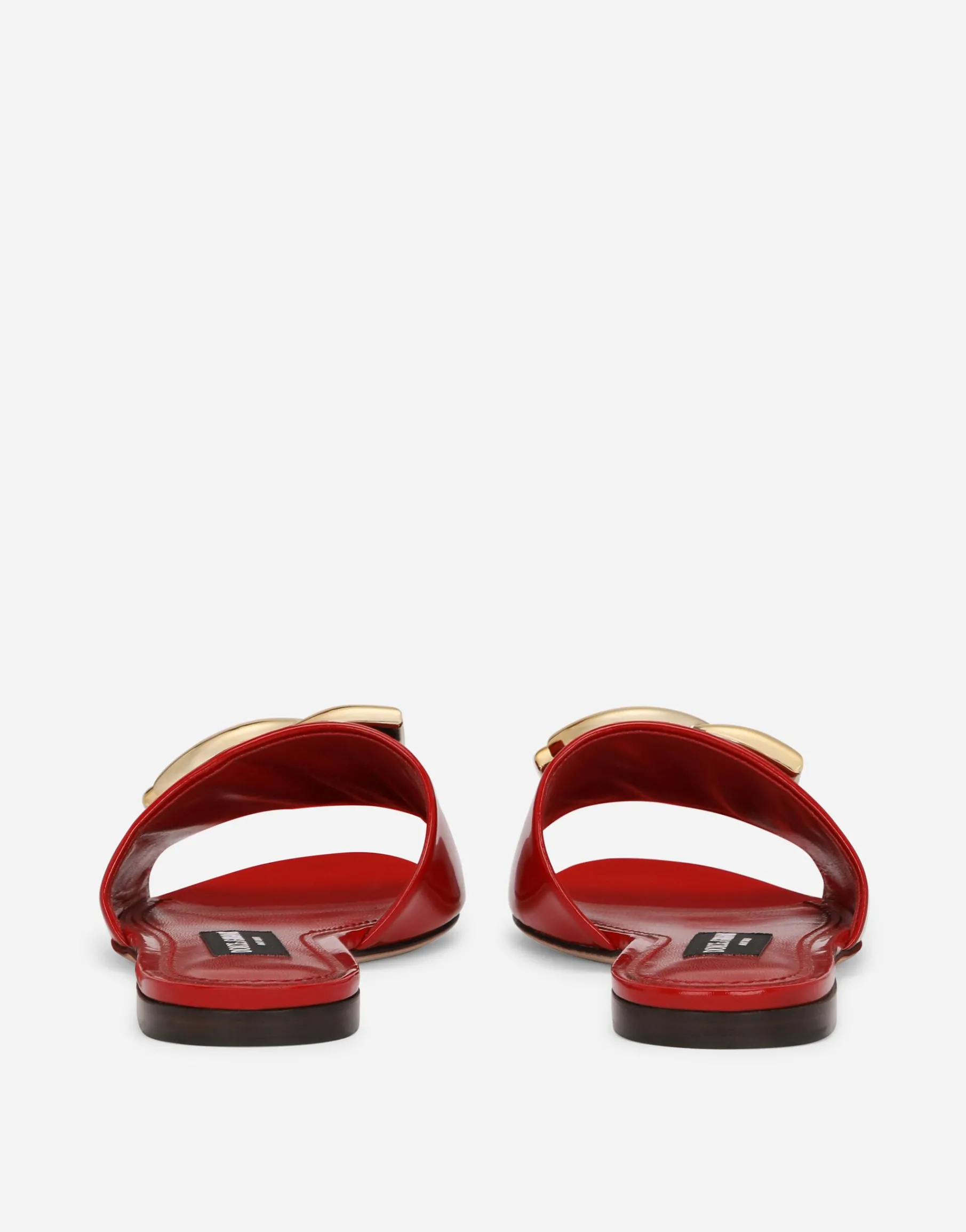 Polished calfskin sliders with DG logo