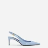 Polished calfskin slingbacks