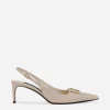 Polished calfskin slingbacks