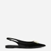 Polished calfskin slingbacks