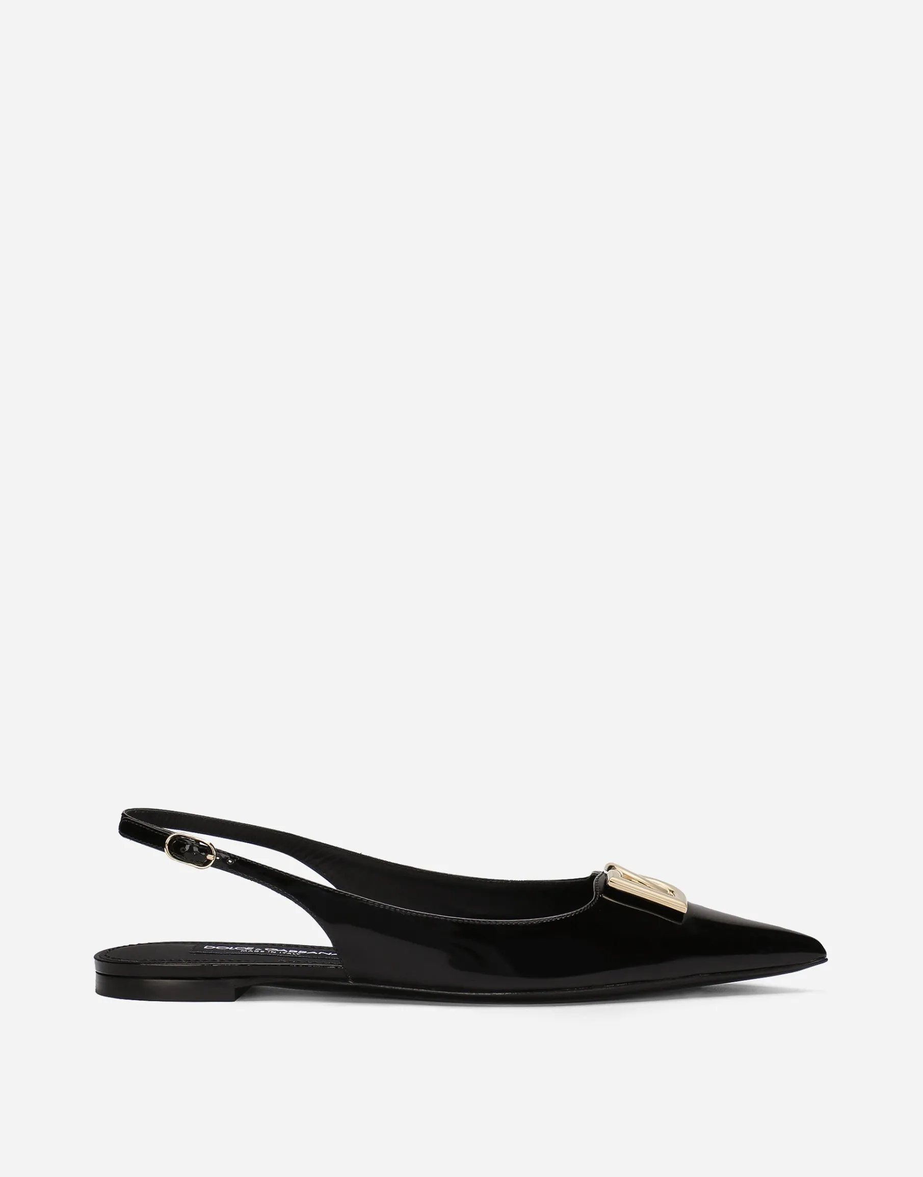 Polished calfskin slingbacks