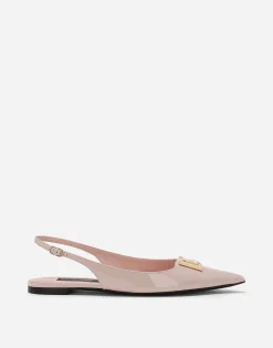 Polished calfskin slingbacks