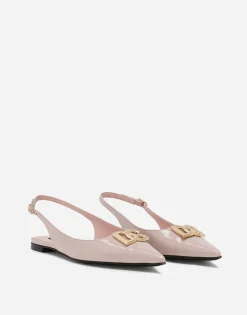 Polished calfskin slingbacks