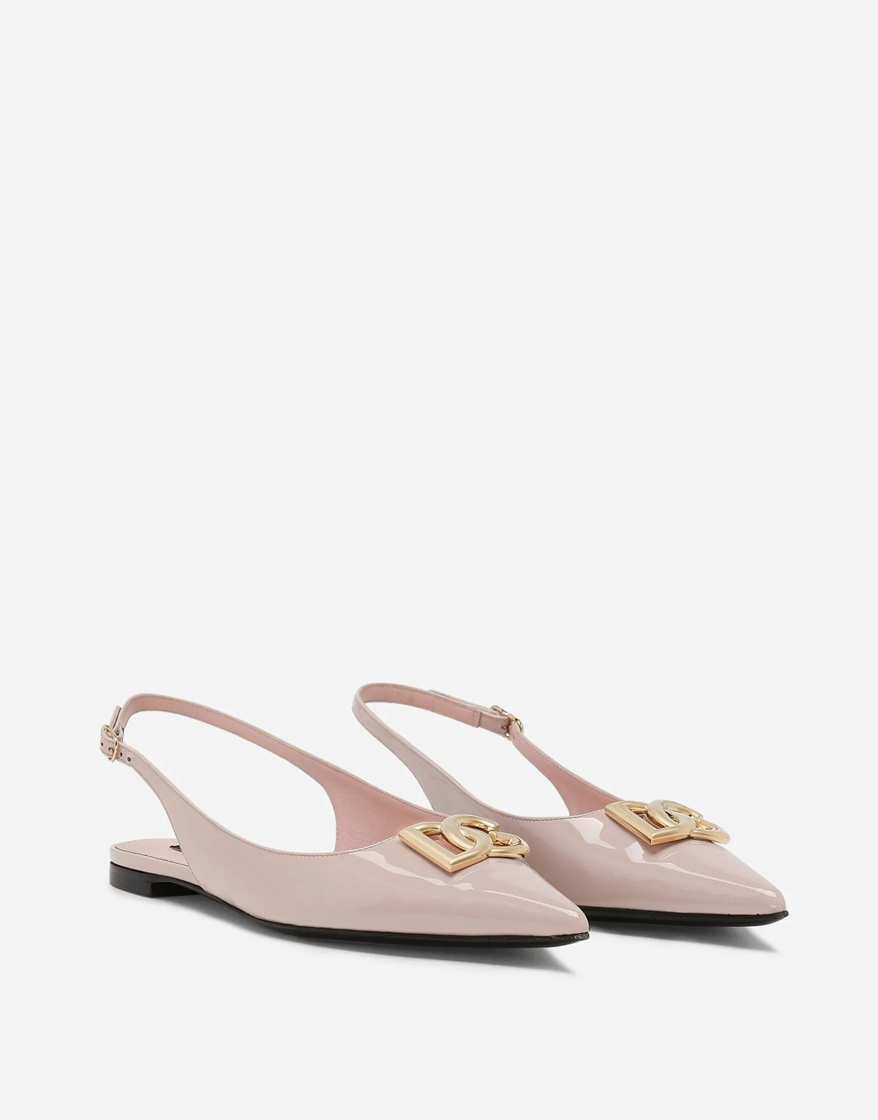 Polished calfskin slingbacks