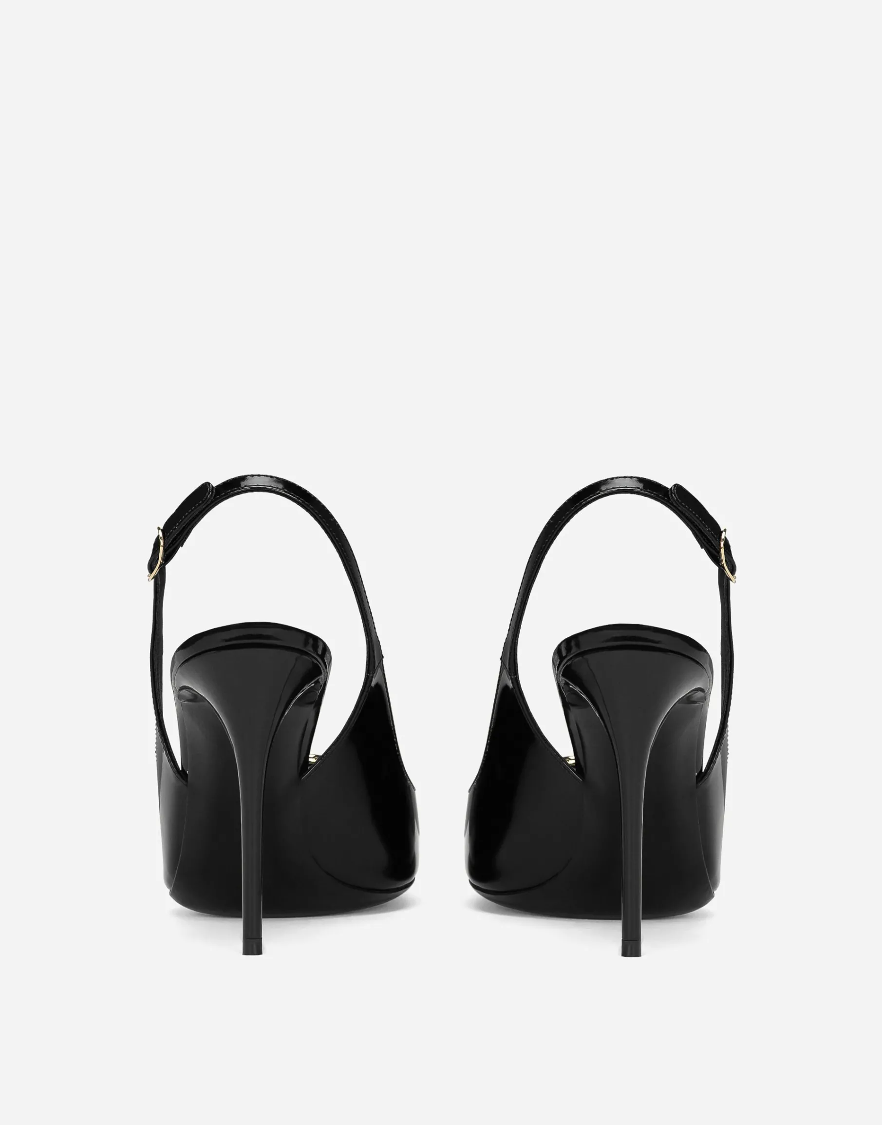 Polished calfskin slingbacks
