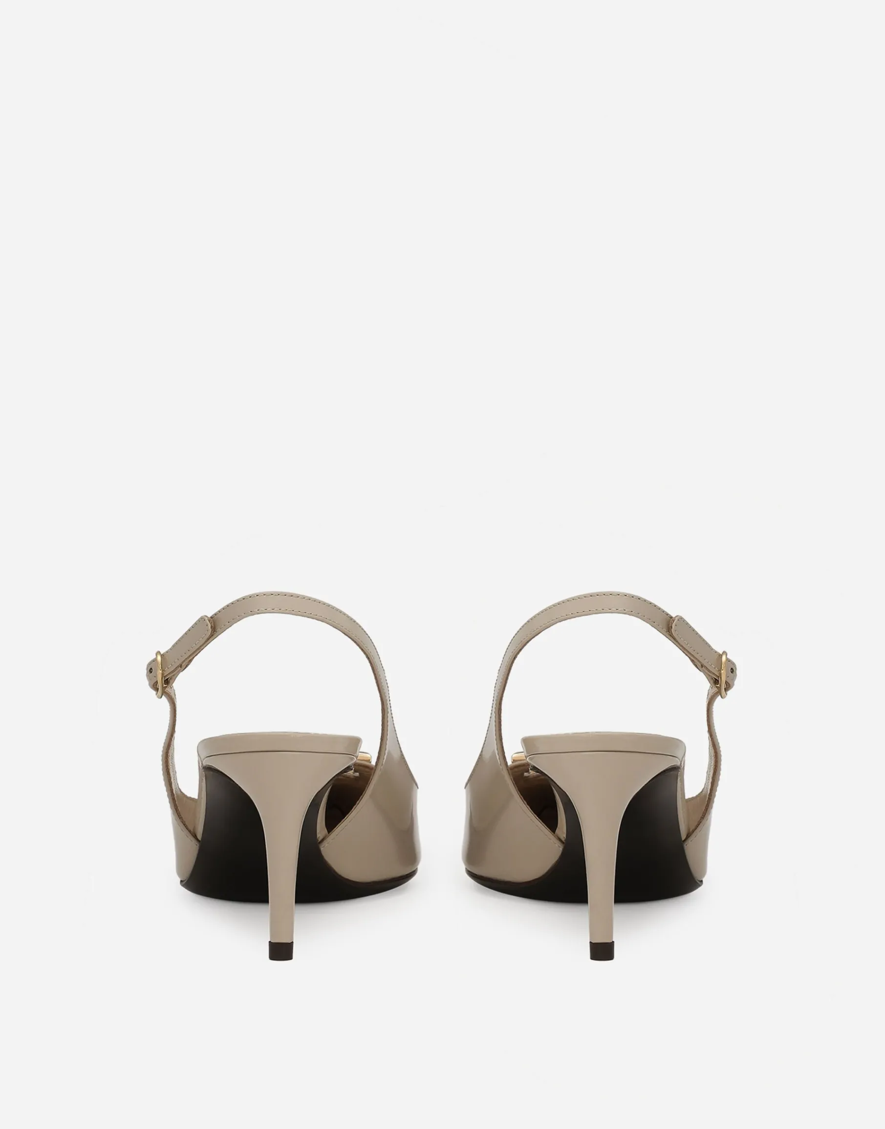 Polished calfskin slingbacks