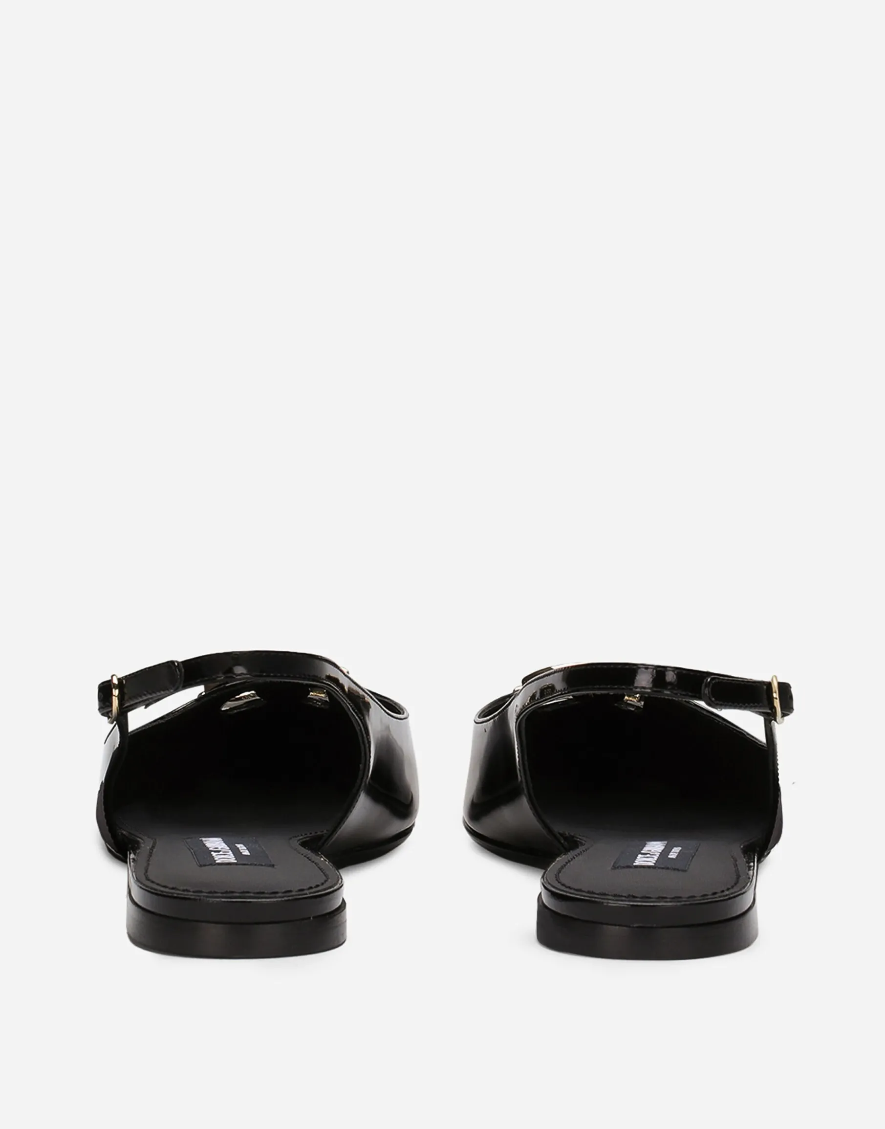 Polished calfskin slingbacks