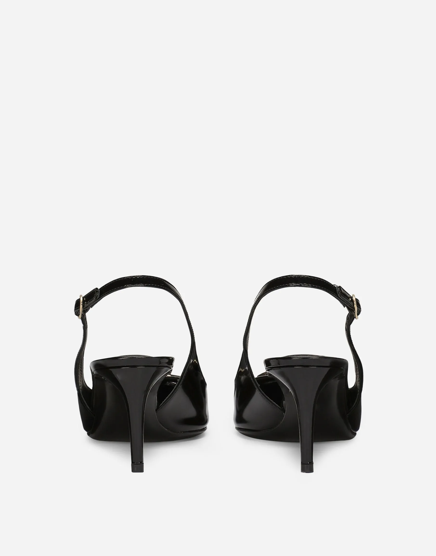 Polished calfskin slingbacks