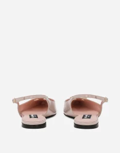 Polished calfskin slingbacks