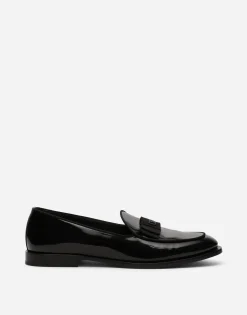 Polished calfskin slippers