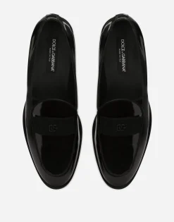 Polished calfskin slippers