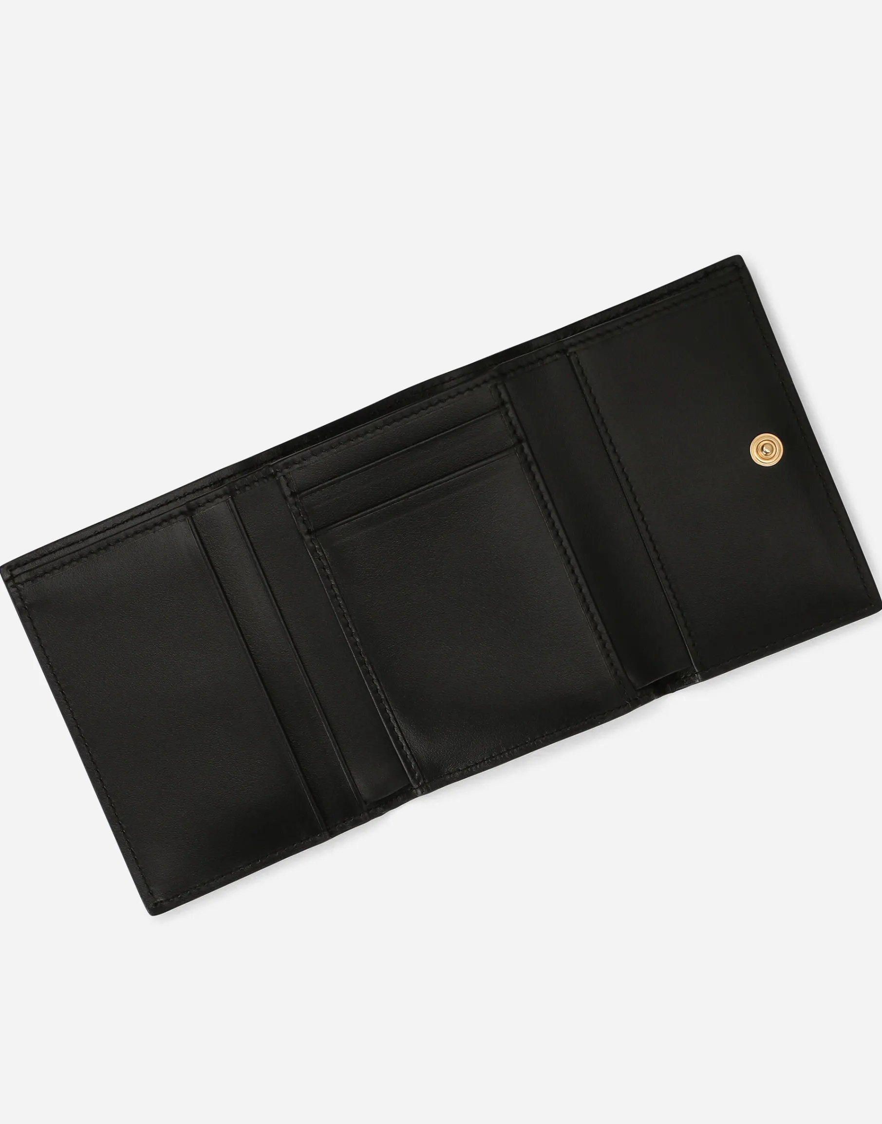 Polished calfskin wallet with leopard print